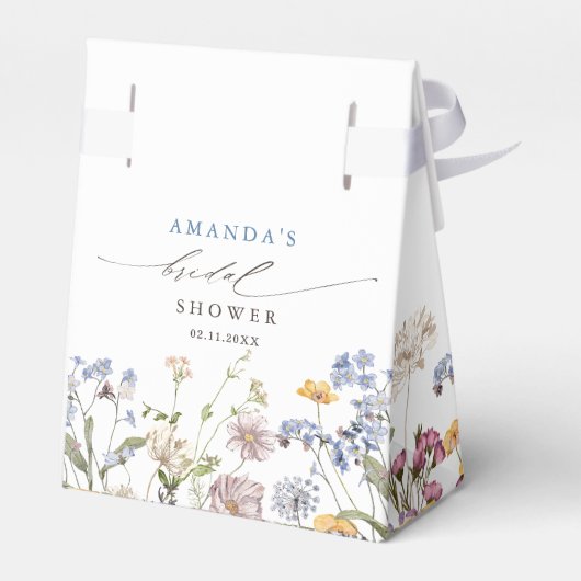 Kleurrijke Spring Wildflower Meadow Vrijgezellenfe Bedankdoosjes (Achterkant)