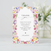 Kleurrijke Spring Wildflower Meadow Vrijgezellenfe Bedankkaart (Staand voorkant)