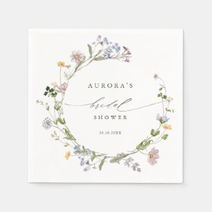 Kleurrijke Spring Wildflower Meadow Vrijgezellenfe Servet