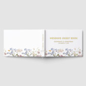 Kleurrijke Spring Wildflower Meadow Wedding Gold Gastenboek (Volledig)