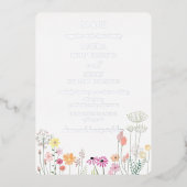 Kleurrijke Spring Wildflower Monogram Folie Uitnodiging (Voorkant)