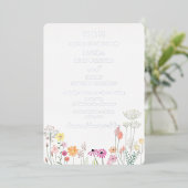 Kleurrijke Spring Wildflower Monogram Folie Uitnodiging (Staand Voorkant)