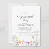 Kleurrijke Spring Wildflower verlovingsfeest Kaart (Voorkant)