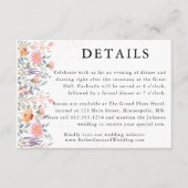 Kleurrijke Spring Wildflower Wedding Details Informatiekaartje (Voorkant)