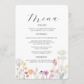 Kleurrijke Spring Wildflower Wedding Menu Uitnodig (Voorkant)