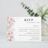 Kleurrijke Spring Wildflower Wedding RSVP Informatiekaartje (Staand voorkant)