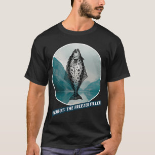 Kleurrijke springende marlijn met hengel waterspat t-shirt