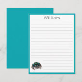 Kleurrijke Springende Spin Flat Kinderen Gelijnd Notitiekaartje (Voorkant / Achterkant)