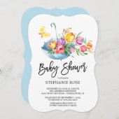 Kleurrijke Springtime Tulip BabyShower Uitnodiging (Voorkant / Achterkant)