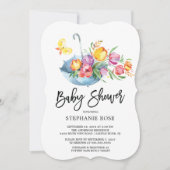 Kleurrijke Springtime Tulip BabyShower Uitnodiging (Voorkant)