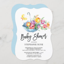 Kleurrijke Springtime Tulip BabyShower Uitnodiging