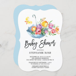 Kleurrijke Springtime Tulip BabyShower Uitnodiging