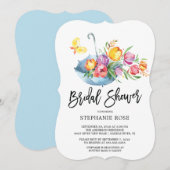 Kleurrijke Springtime Tulp Bruids Douche Uitnodigi Kaart (Voorkant / Achterkant)
