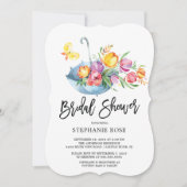 Kleurrijke Springtime Tulp Bruids Douche Uitnodigi Kaart (Voorkant)