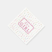 Kleurrijke Sprinkles Het is een meisje Baby shower Servet (Hoek)