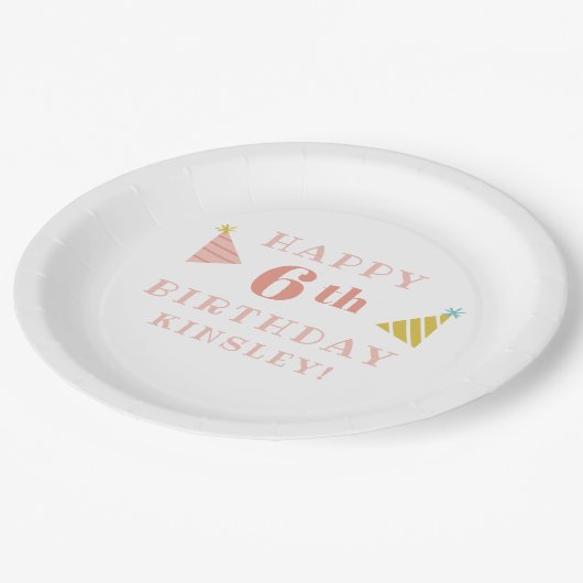 Kleurrijke Sprinkles Modern Kids Verjaardagsfeestj Papieren Bordje (Gekanteld)