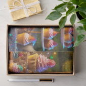 Kleurrijke sprookjesachtige kat en muis decoupage tissuepapier (Geschenk)