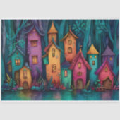 KLEURRIJKE SPROOKJESDORP DECOUPAGE WEEFSELPAPIER TISSUEPAPIER (Voorkant)