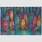 KLEURRIJKE SPROOKJESDORP DECOUPAGE WEEFSELPAPIER TISSUEPAPIER (Voorkant)