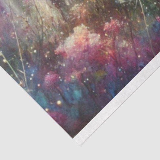 Kleurrijke Sprookjeskasteel Paard en Meisje Decoup Tissuepapier (Detail)