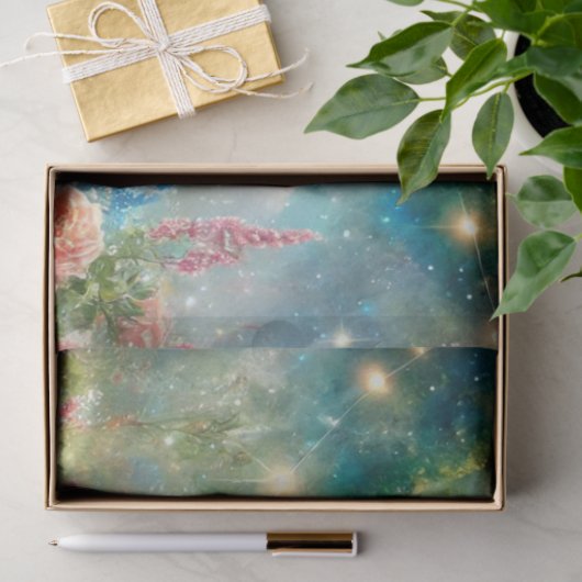 Kleurrijke Sprookjespaard en Bloemenmeisje Decoupa Tissuepapier (Geschenk)