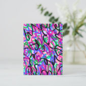 Kleurrijke Squigggles Abstracte Kunst Briefkaart (Staand voorkant)