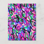 Kleurrijke Squigggles Abstracte Kunst Briefkaart (Voorkant)