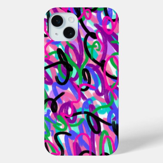 Kleurrijke Squigggles Abstracte Kunst Case-Mate iPhone Case (Achterkant)