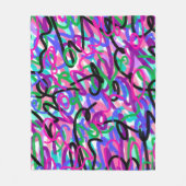 Kleurrijke Squigggles Abstracte Kunst Fleece Deken (Voorkant)