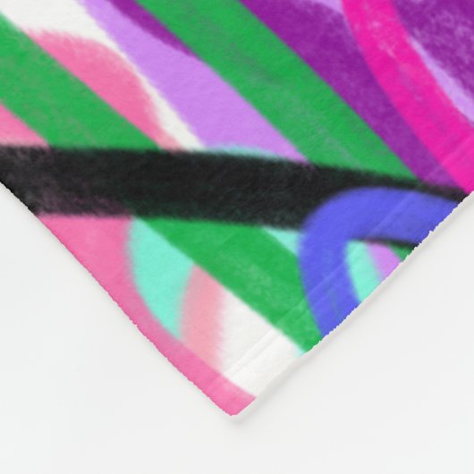 Kleurrijke Squigggles Abstracte Kunst Fleece Deken (Hoek)