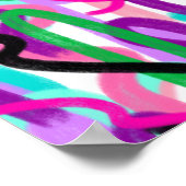Kleurrijke Squigggles Abstracte Kunst Poster (Hoek)