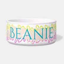 Kleurrijke Squiggly Lines Pet Bowl