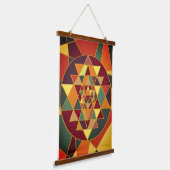 Kleurrijke Sri Yantra Tapestry Hangend Wandkleed (Gebogen)