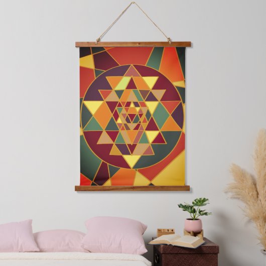 Kleurrijke Sri Yantra Tapestry Hangend Wandkleed (Slaapkamer)