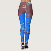 Kleurrijke staalroest: abstracte textuur leggings (Achterkant)