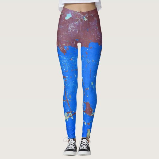 Kleurrijke staalroest: abstracte textuur leggings (Voorkant)