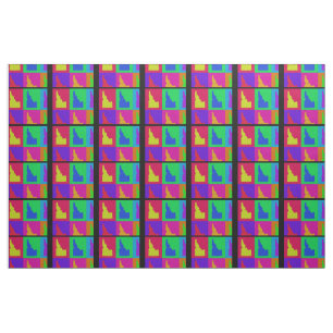 Kleurrijke Staat Idaho Pop Art Kaart Stof
