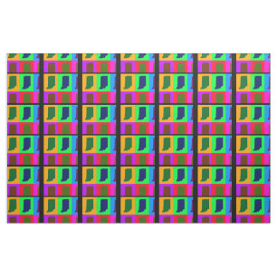 Kleurrijke staat Indiana Pop Art kaart Stof