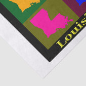 Kleurrijke staat van Louisiana Pop Art Map Tissuepapier (Detail)