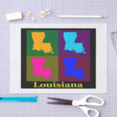 Kleurrijke staat van Louisiana Pop Art Map Tissuepapier (Craft)