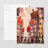 Kleurrijke stad art# 2 briefkaart (Voorkant / Achterkant)