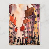 Kleurrijke stad art# 2 briefkaart (Voorkant)