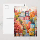 kleurrijke stad briefkaart (Voorkant / Achterkant)