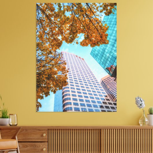 kleurrijke stad canvas afdruk (Insitu (Woonkamer))