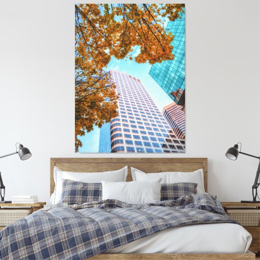 kleurrijke stad canvas afdruk (Insitu (Slaapkamer))