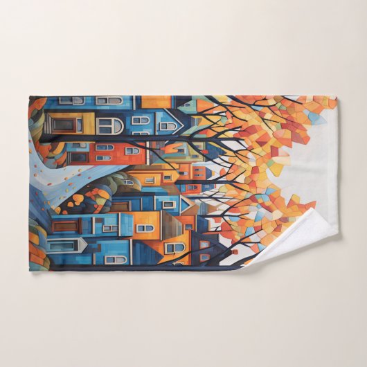 kleurrijke stad handdoek (Handdoek)