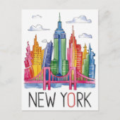 kleurrijke stad new york briefkaart (Voorkant)