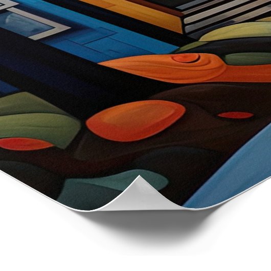 kleurrijke stad poster (Hoek)