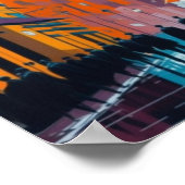 Kleurrijke stad schilderen | Wandinrichting Poster (Hoek)