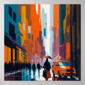 Kleurrijke stad schilderen | Wandinrichting Poster (Voorkant)